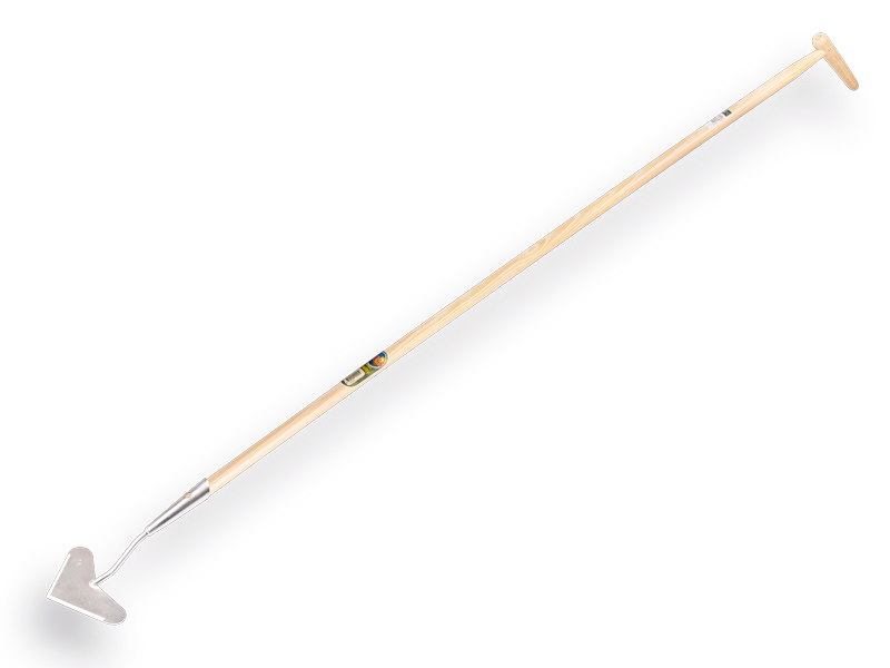 [1305380] Ratissoire Jimmy modèle de cœur galvanisé 18 cm, avec manche IKAPE 160 x 2,8 cm et poignée en forme de bouteille. FSC 100%