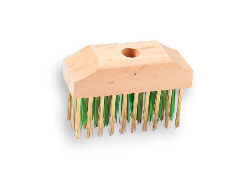 [1308192] Jimmy weed brush green PPN/hardened steel wire 14 x 6 cm, without handle. FSC 100%