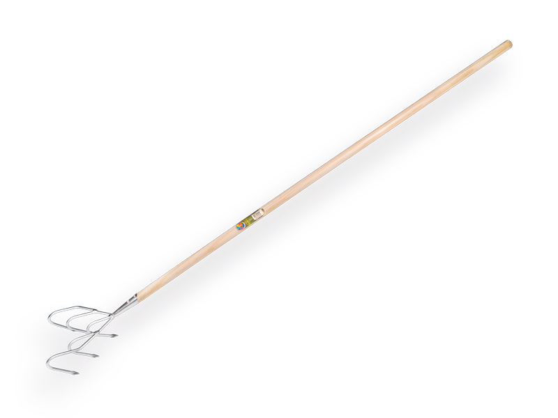 Cultivateur 5 dents galvanisé avec manche IKAPE 150 x 2,8 cm. FSC 100 %