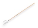 Cultivateur Jimmy 5 dents galvanisé avec manche IKAPE 150 x 2,8 cm. FSC 100%