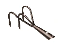 Krabber - Cultivator ATLAS Profi 3 tands, met lanspunten, zonder steel