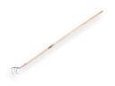 Griffe de jardin 3 dents galvanisée avec manche IKAPE 150 x 2,8 cm. FSC 100%