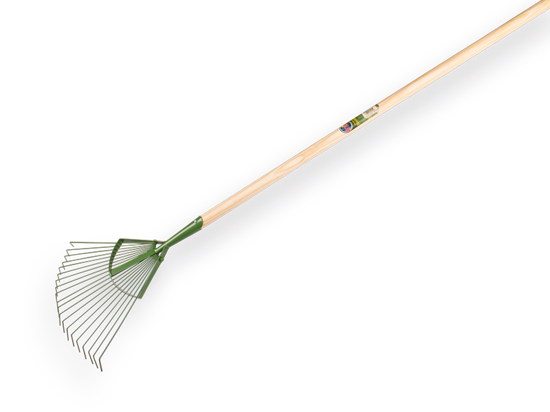 Bladhark PROFI-Plus, 20 ronde tanden, verenstaal, met IKAPE steel 150 x 2,8 cm. FSC 100%