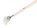 Laubrechen PROFI-Plus, 20 runde Zinken, Federstahl, mit IKAPE Stiel 150 x 2,8 cm. FSC 100%