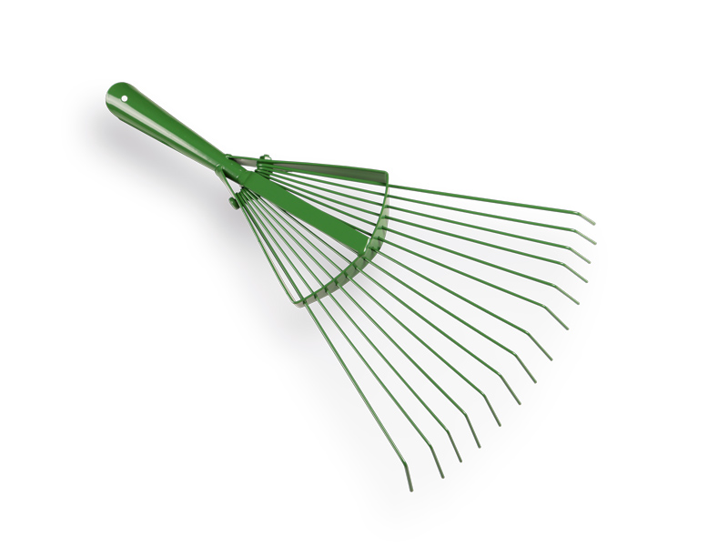 Laubrechen PROFI-Plus, 14 runde Zinken, Federstahl, ohne Stiel