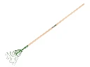 Laubrechen PROFI-Plus, 14 runde Zinken, Federstahl, mit IKAPE Stiel 150 x 2,8 cm. FSC 100%