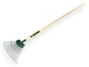 Leaf rake BULLDOG Springbok 20 round tines, spring steel, with lacquered ash wood handle 135 x 3.0 cm