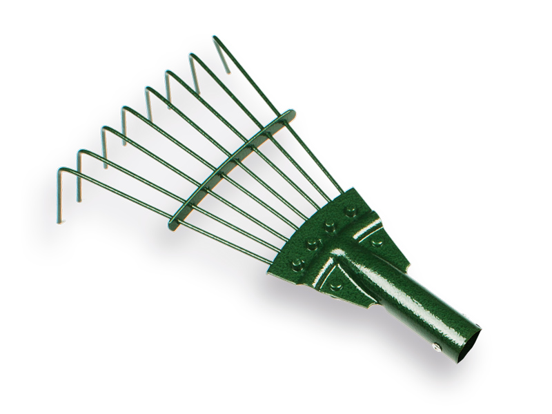 [1315422] Râteau à feuilles BULLDOG Springbok 8 dents rondes, acier à ressort, sans manche