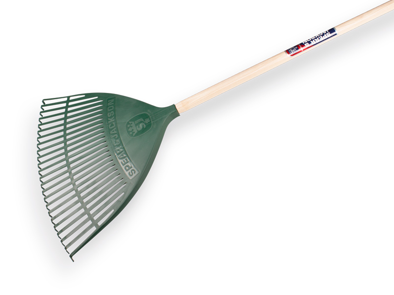 Laubrechen SPEAR & JACKSON 3884 WCR Kunststoff, 24 Zinken, 53 cm breit, mit lackiertem Eschenholz-Stiel