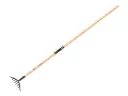 FISKARS CLASSIC Rosenrechen mit 10 gehärteten Zinken mit lakierten Esche Langstiel 