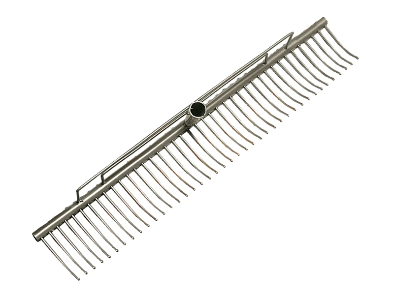 [1315615] Râteau à gazon ATLAS acier 70 cm avec 40 dents courbées et étrier, sans manche