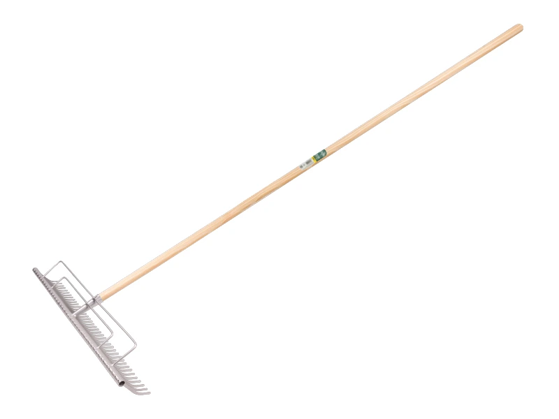Râteau à gazon ATLAS acier 70 cm avec 40 dents courbées, arceau et manche 170 x 2,8 cm