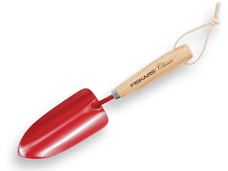 Fiskars Classic hand trowel with ash wood handle 14 cm