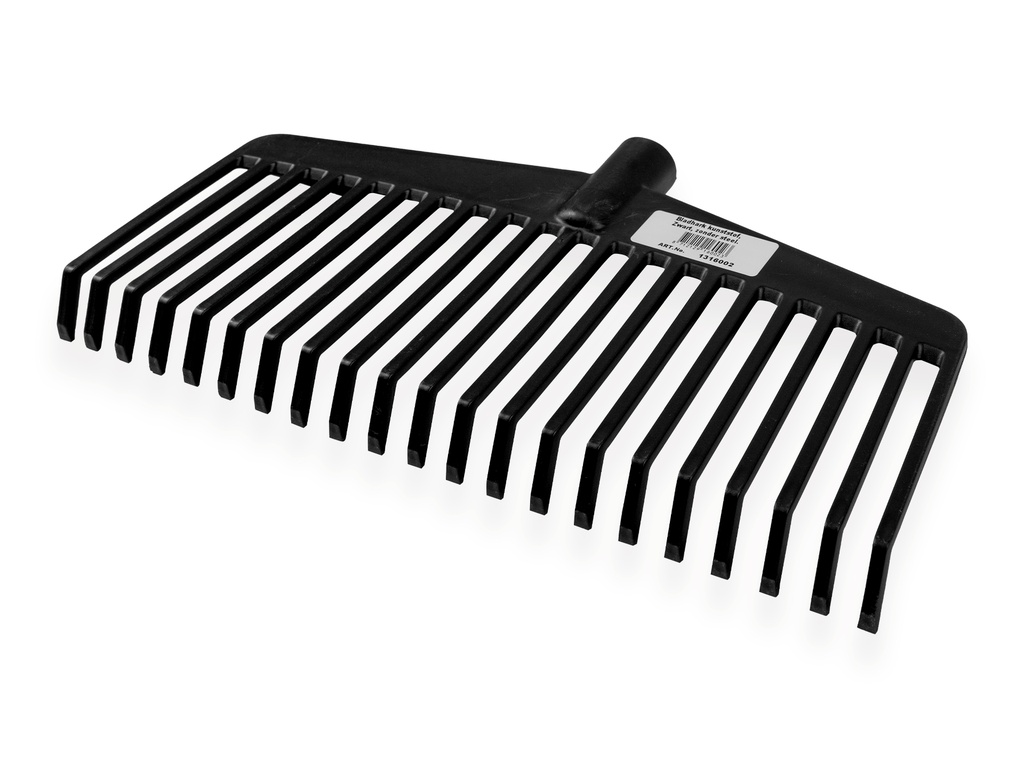 Râteau à feuilles en plastique noir, 21 dents, sans manche
