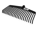 Leaf rake plastic black, 21 tines, without handle