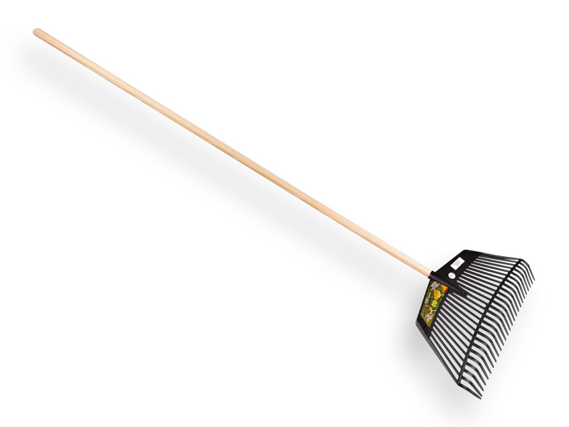 Combi leaf rake JOST REGA nylon black, 26 tines, 60 cm wide, with ATLAS handle 150 x 2.8 cm