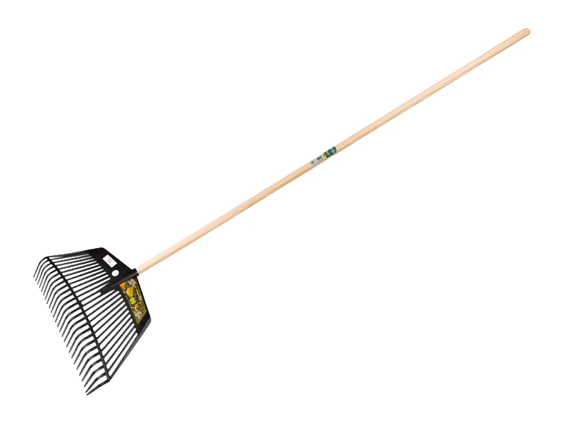 Kombi-Laubrechen JOST REGA Nylon schwarz, 26 Zinken, 60 cm breit, mit ATLAS Stiel 150 x 2,8 cm