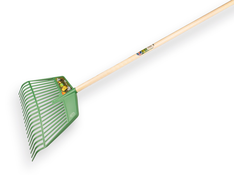[1316016] Combi Laubrechen JOST REGA Nylon grün, 20 Zinken, 45 cm breit, mit IKAPE Stiel 150 x 2,8 cm. FSC 100%