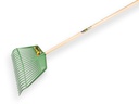 Combi leaf rake JOST REGA nylon green, 20 tines, 45 cm wide, with IKAPE handle 150 x 2.8 cm. FSC 100%