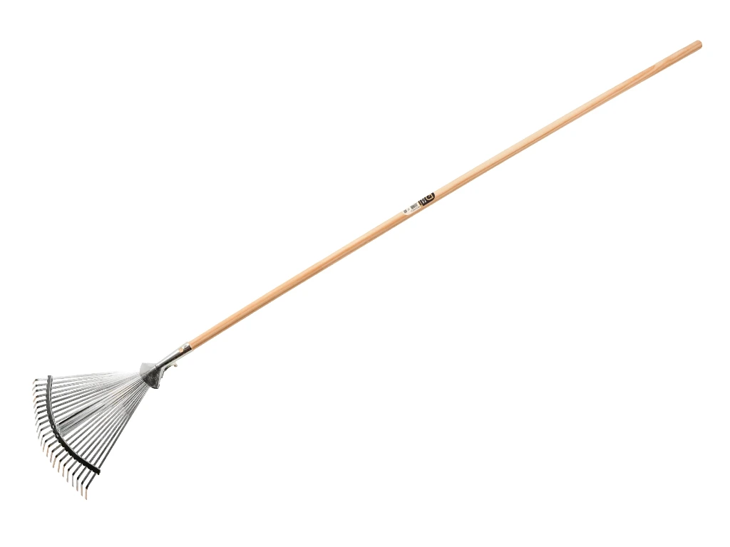 Bladhark Jimmy verzinkt verstelbaar, 22 platte tanden, 28-42 cm breed, met IKAPE steel 150 x 2,4 cm. FSC 100%