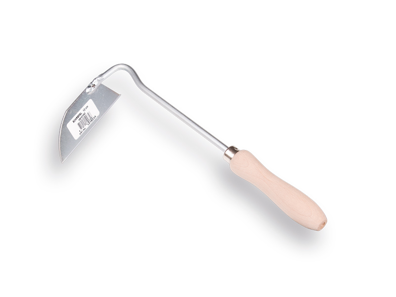 Hand hoe galvanised 12 cm with wooden handle
