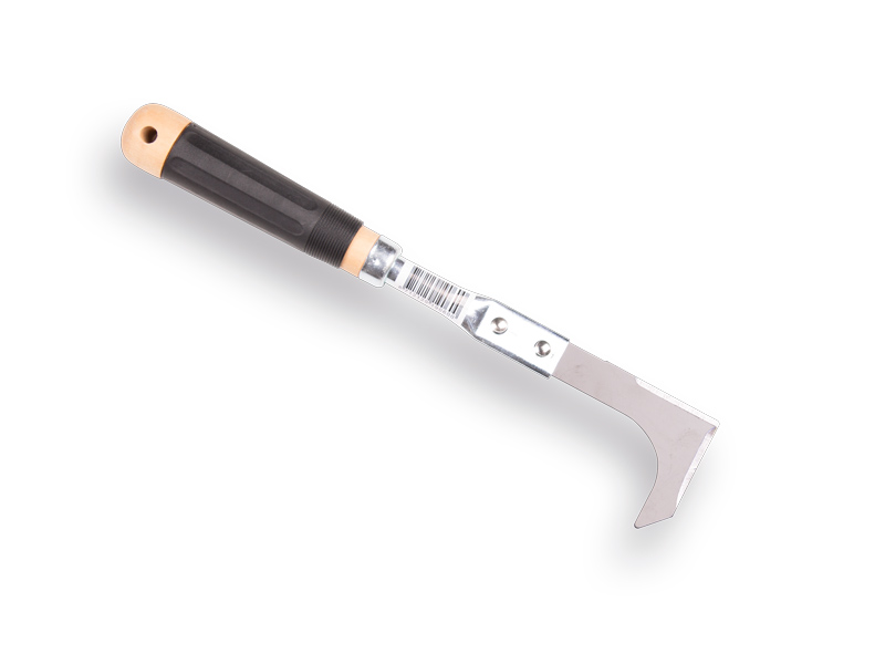 [1319060] Jimmy joint scraper with wooden handle and rubber grip