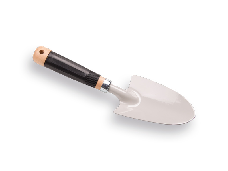 [1319070] Plant trowel Jimmy with wooden handle and rubber grip