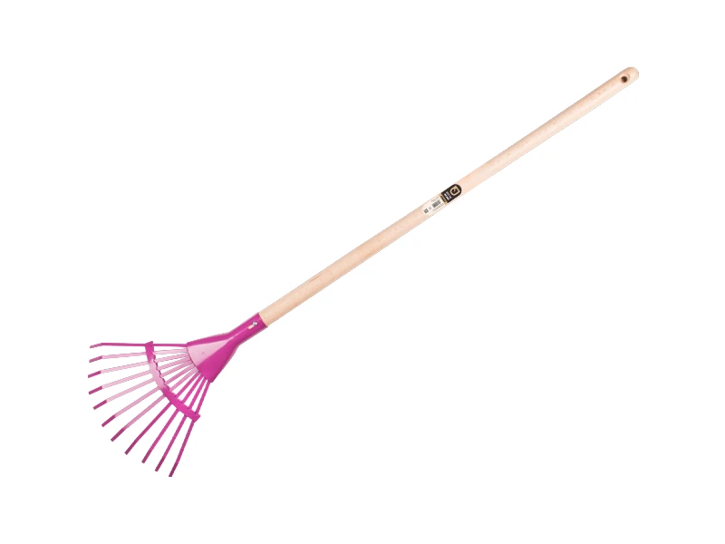 [1470700] Kinder-Laubrechen Jimmy Kids lila mit Stiel aus Holz
