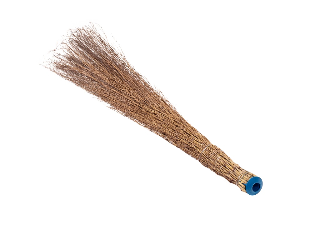 Solid bamboo broom with plastic socket, without handle