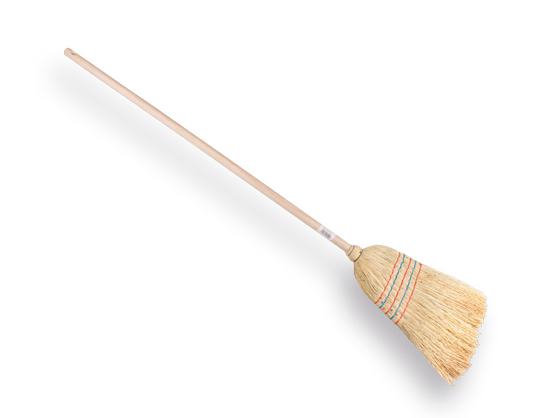Balai paille de riz - balai en paille de riz SOLIDE avec manche en hêtre