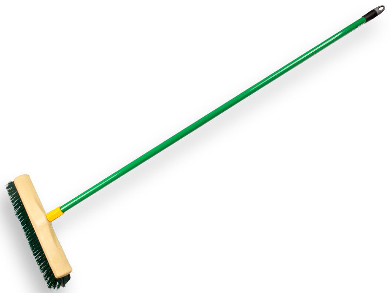 [1490240] Balai universelle PPN verte 40 cm, avec capuchon en plastique, manche en aluminium 150 cm et œillet de suspension