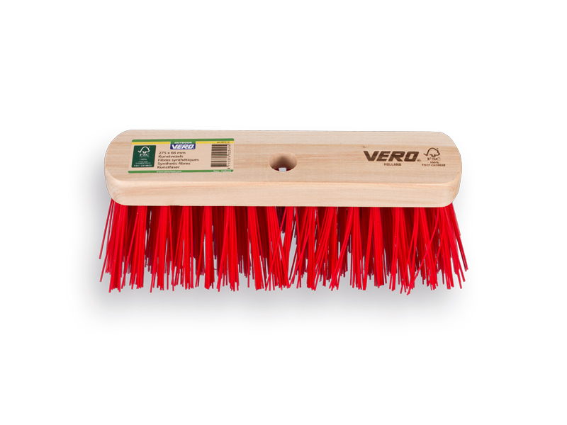 Bezem VERO 97 PPN rood 28 cm, vlakke kap, zonder steel