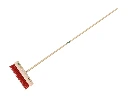 Besen VERO 70 PPN rot 35 cm, flache Kappe, mit ATLAS Stiel 150 x 2,8 cm und Besenstielhalter