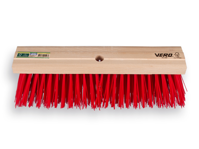 Bezem VERO 80 PPN rood 41 cm, vlakke kap, zonder steel