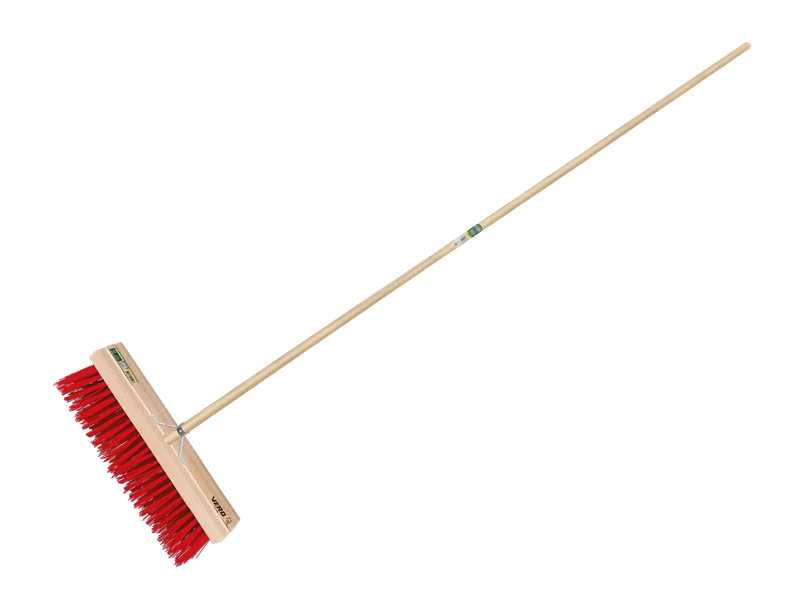 [1490341] Bezem VERO 80 PPN rood 41 cm, vlakke kap, met ATLAS steel 150 x 2,8 cm en stokhouder