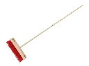 Besen VERO 80 PPN rot 41 cm, flacher Kapp, mit ATLAS Stiel 150 x 2,8 cm und Besenstielhalter