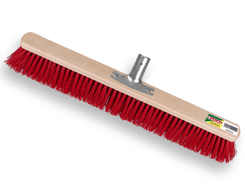 Stallbesen SOLIDE PPN rot 60 cm, flache Kappe mit Besenstielhalter, ohne Stiel, FSC 100%