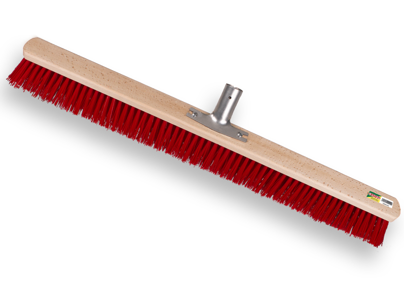 [1490346] Stahlbesen SOLIDE PPN rot 80 cm, flache Kappe mit Besenstielhalter, ohne Stiel, FSC 100%
