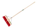 Road construction broom VERO 45K PPN red 45 cm, with ATLAS handle 160 x 2.8 cm and wide broom handle bracket