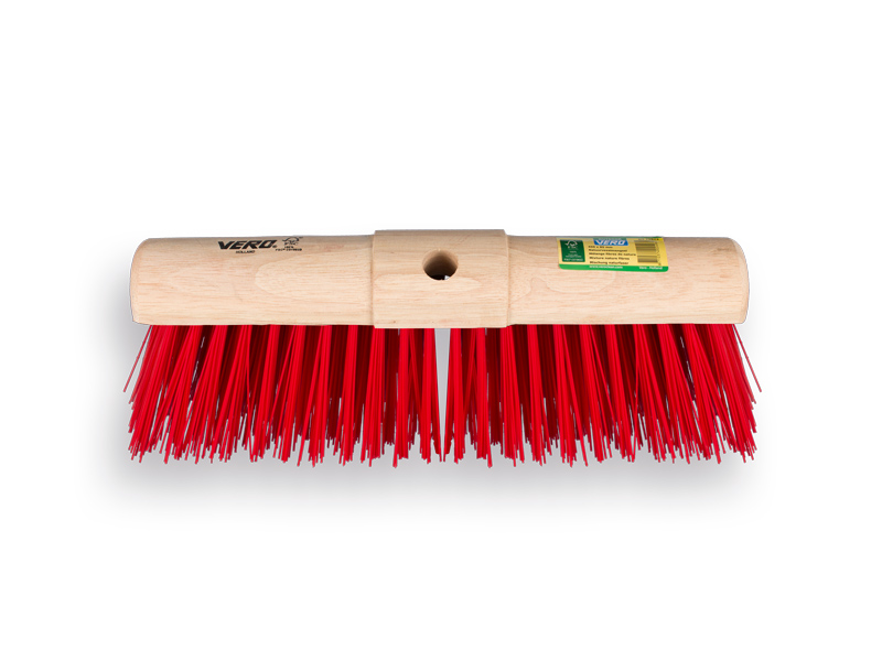 Balai de voirie VERO 45K PPN rouge 45 cm, capuchon rond, sans manche