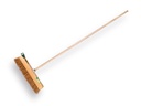 Balai à pousser VERO 1540 fibre de coco 40 cm, capuchon rond, avec manche IKAPE 150 x 2,8 cm et support de manche de balai