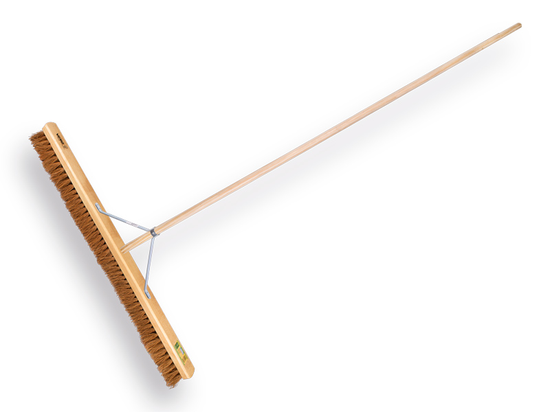 [1490641] Balai à pousser VERO 1510 fibre de coco 100 cm, capuchon plat, manche IKAPE 160 x 2,8 cm et support de manche de balai large