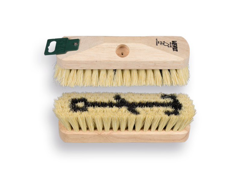 [1491010] Deck brush VERO 204F 22 cm, with anchor and medium-hard fiber bristle