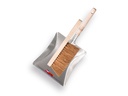 Dustpan VERO 8454 galvanised with long handle, with coconut fibre hand brush