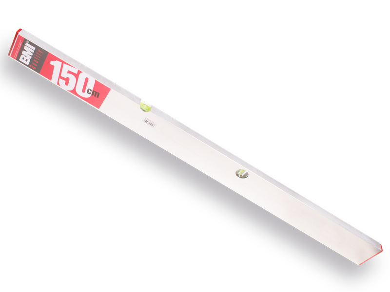 Règle de maçon - Règle de maçon BMI 150 cm, 100 x 18 mm, 2 niveaux à bulle