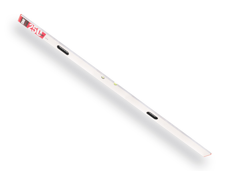 Straightedge - Screed BMI 250 cm, 100 x 18 mm, 2 spirit levels and 2 hand grips