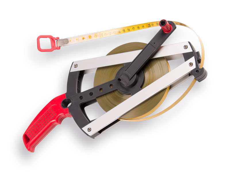 Measuring tape BMI Ergoline, 50 meters, Isolan steel, with hook and ring
