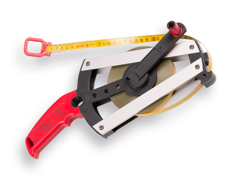 [1505438] Roll measuring tape BMI Ergoline 30 meter steel Isolan, with hook and ring