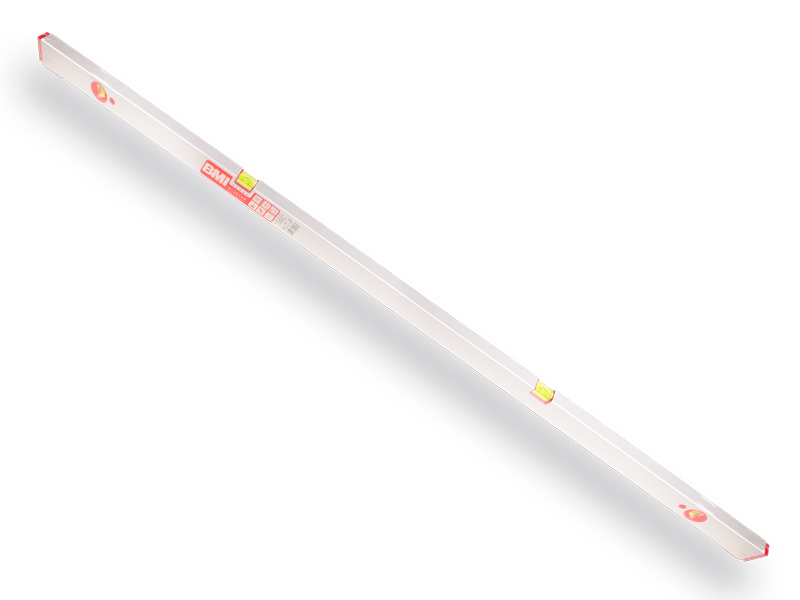 BMI ALUSTAR Alu- Profil-Wasserwaage 180 cm mit stelvoetjes mit 2 Vertikal- und 2 Horizontal Libellen