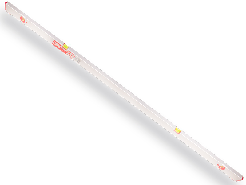 [1505469] Stelwaterpas BMI 200 cm, dikwandig aluminium, met stelvoetjes en 4 libellen